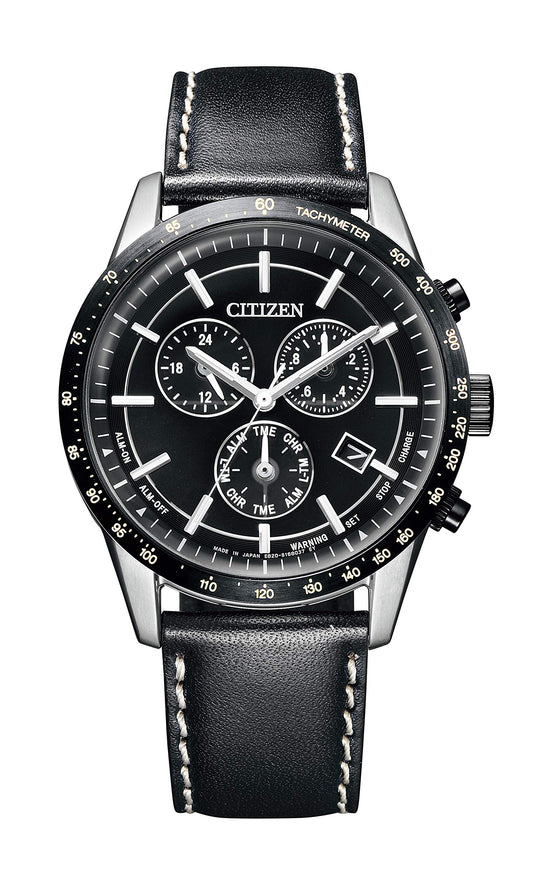 Citizen Wristwatch Eco-Drive Chronograph Metal Face BL5496-11E Men's Black