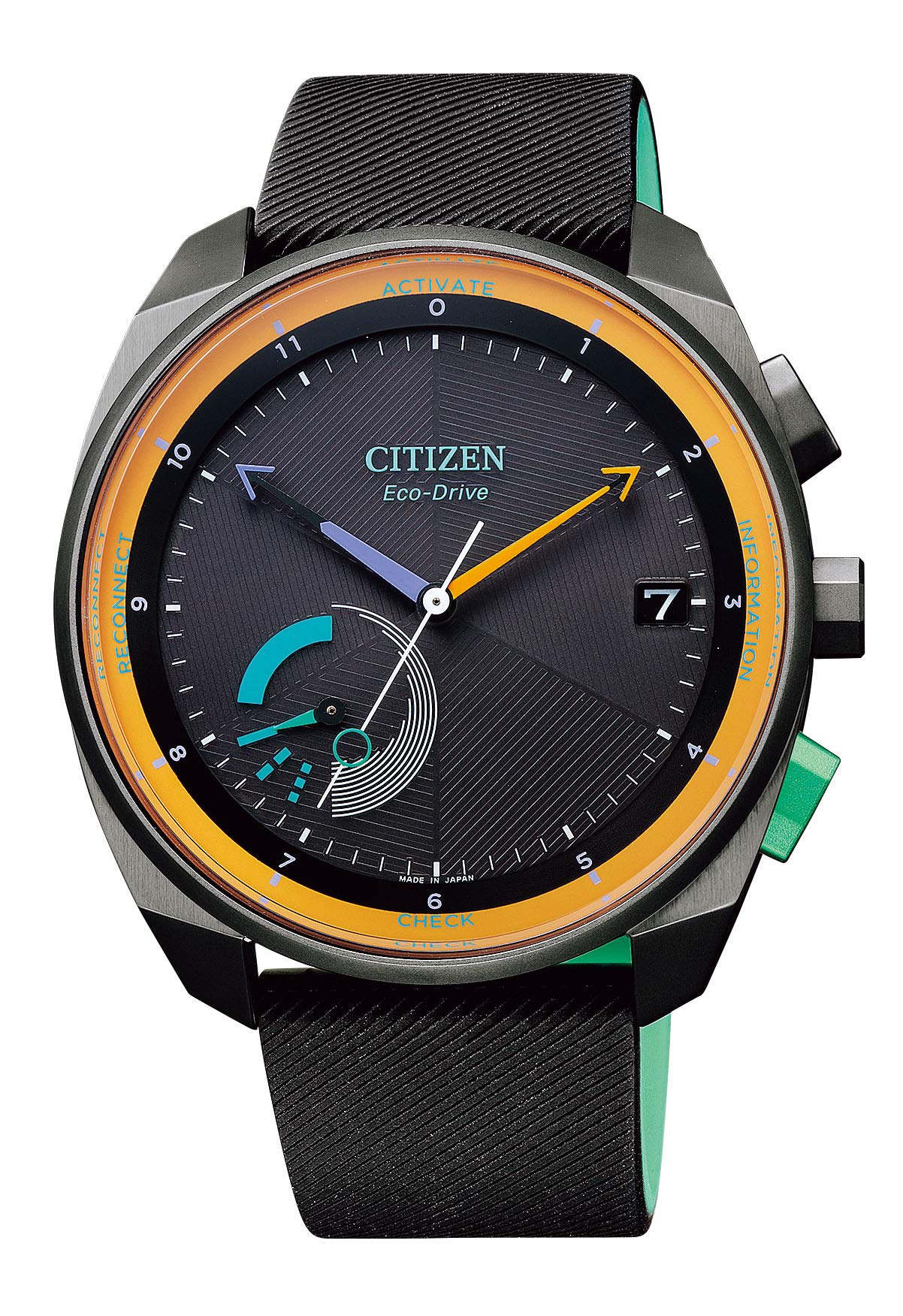 Citizen Solar-Powered Smartwatch Eco-Drive Rubber Band BZ7005-07E Men's Black