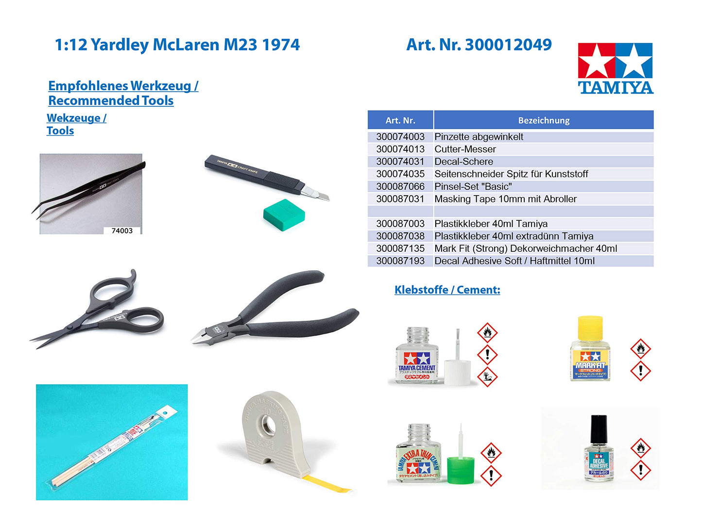 Tamiya 1/12 Big Scale Series No. 49 Yardley McLaren M23 1974 12049