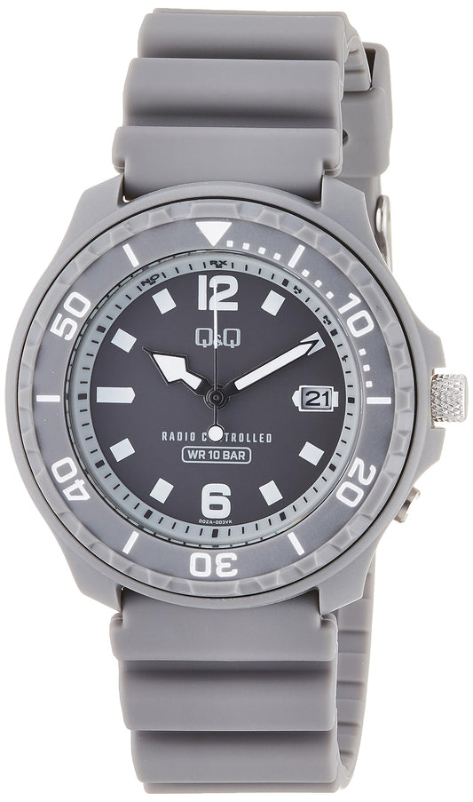 Citizen Q&Q Analog Radio Wave Solar Watch Urethane Band D02A-003VK Men's Gray