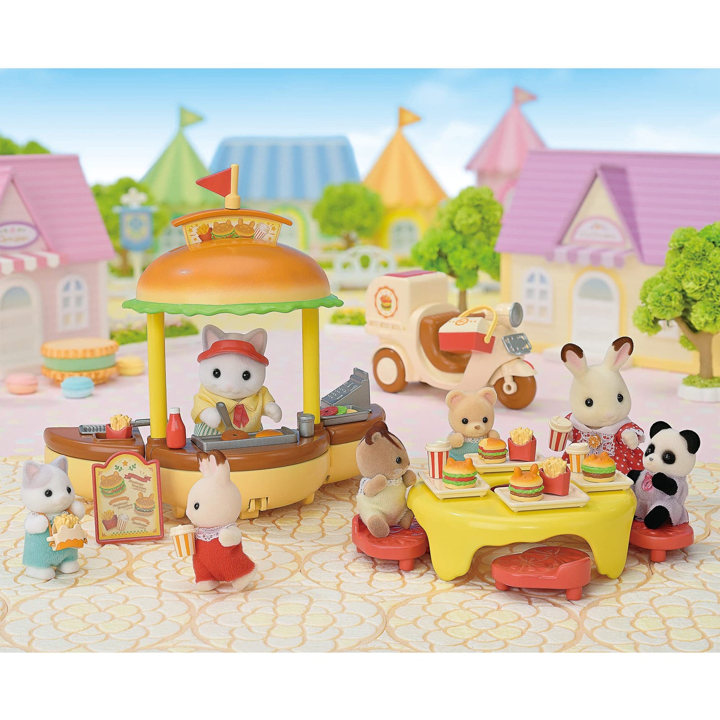 MI-91 EPOCH Sylvanian Families Yuenchi Omiseyasan [Fresh Hamburger Wagon]