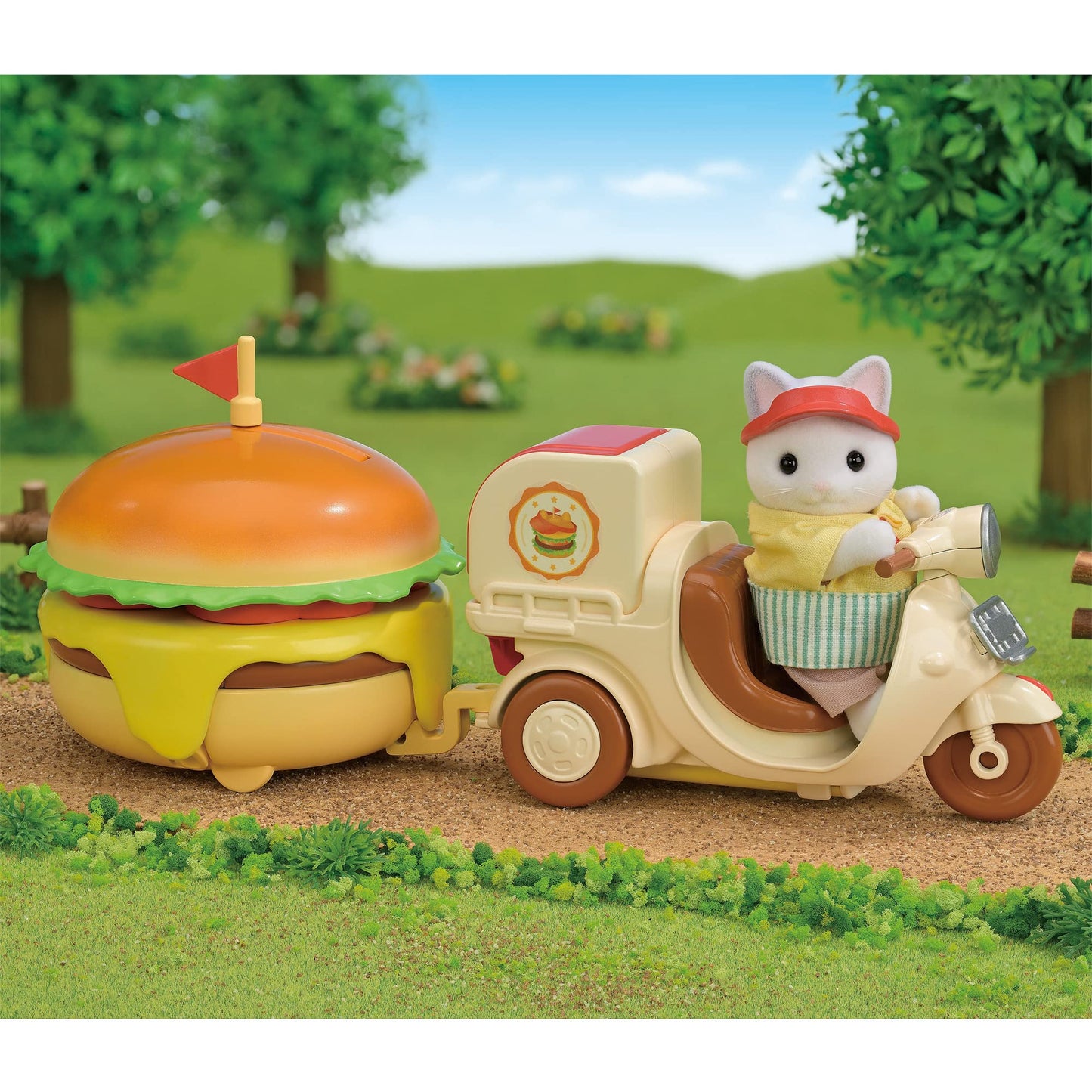 MI-91 EPOCH Sylvanian Families Yuenchi Omiseyasan [Fresh Hamburger Wagon]