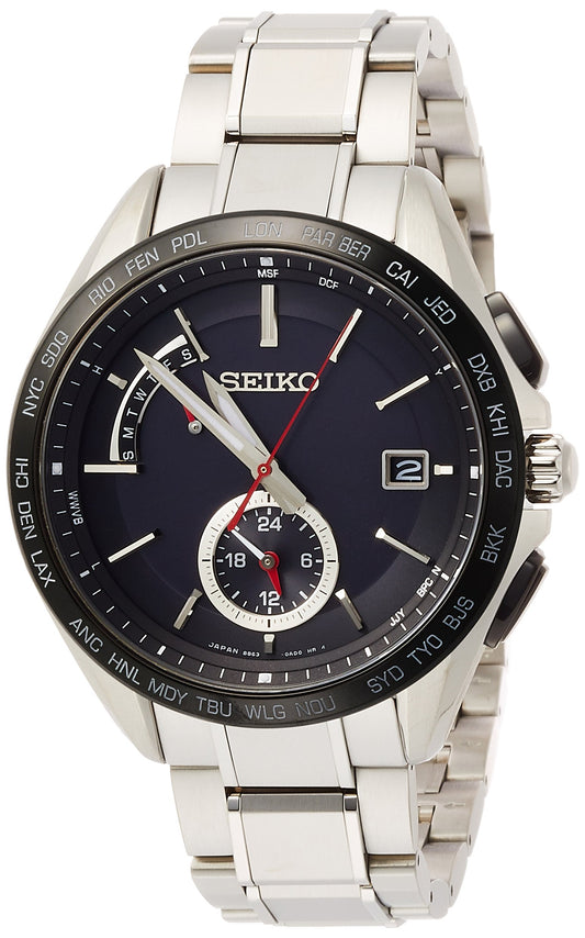 SEIKO SAGA241 Men's Watch BRIGHTZ Silver Black Analog Round Face Titanium model