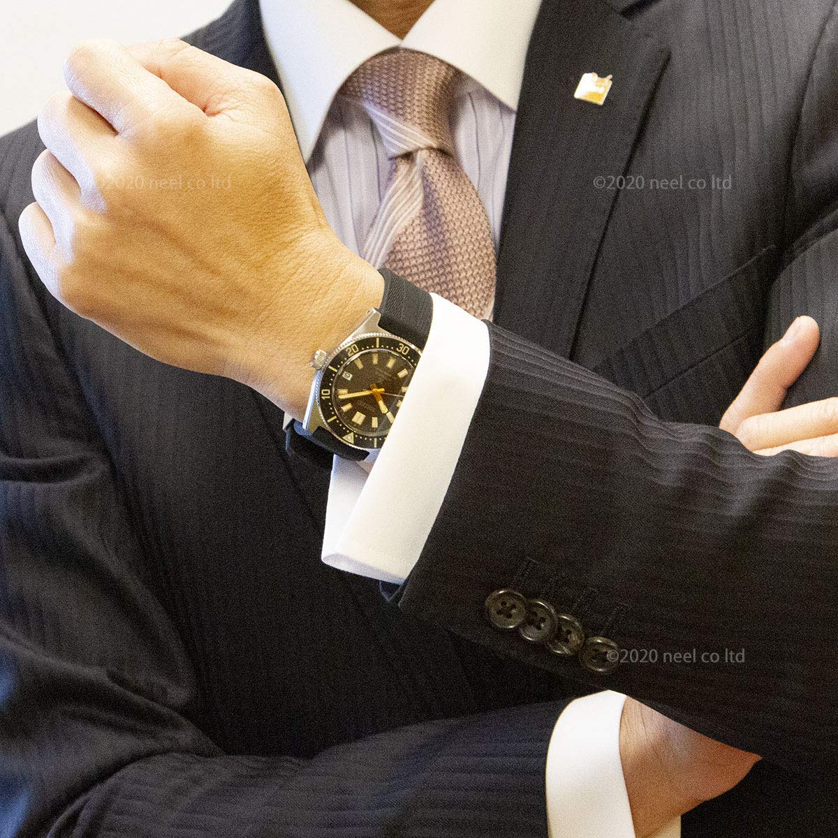 SEIKO SBDC105 Men's Watch PROSPEX Black Dark Brown Analog Round Face Divers