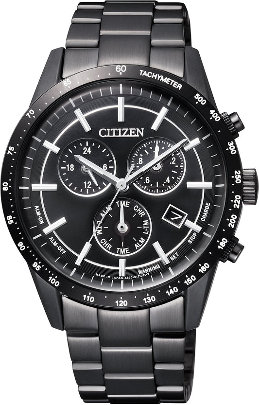 Citizen Wristwatch Eco-Drive Metal Face Japan Made All-Black BL5495-56E Men's