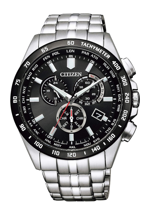 Citizen Watch Collection Eco-Drive Radio Controlled Watch Direct Flight Chronograph CB5874-90E Men's Silver