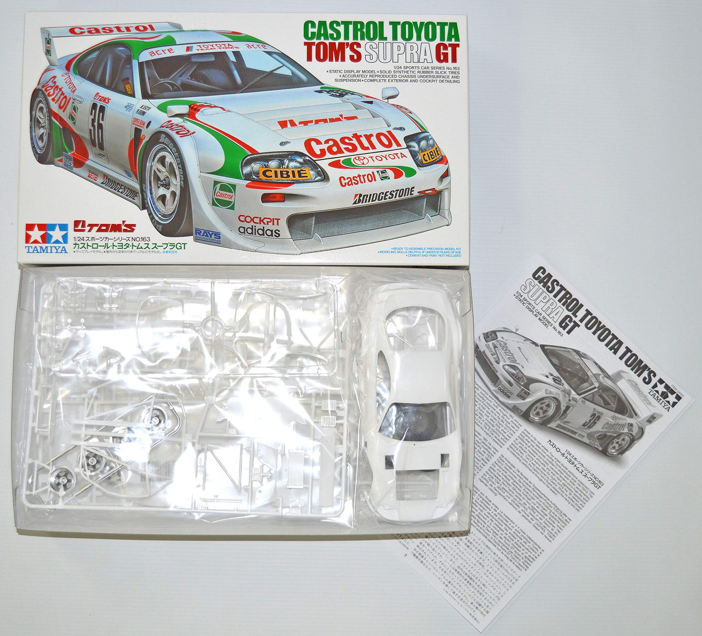 Tamiya 1/24 Sports Car Series No.163 Castrol Toyota Tom’s Supra GT Model Kit
